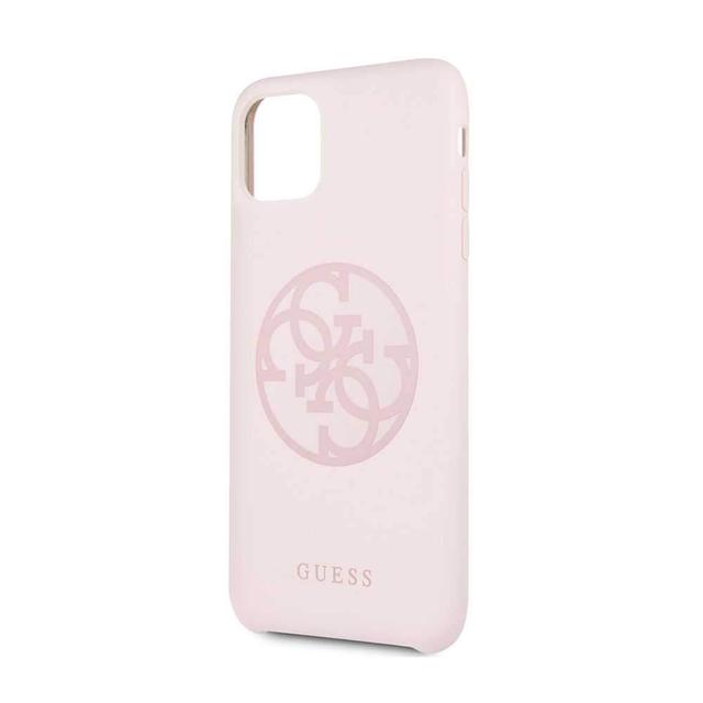 guess 4g tone logo silicon case for iphone 11 pro light pink - SW1hZ2U6NTA4NTU=