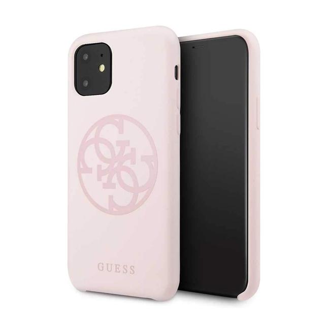 guess 4g tone logo silicon case for iphone 11 light pink - SW1hZ2U6NTA4NTk=
