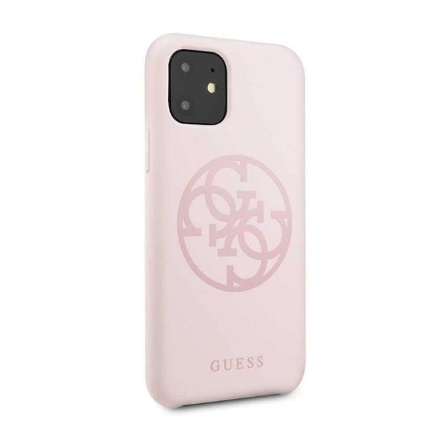 guess 4g tone logo silicon case for iphone 11 light pink - SW1hZ2U6NTA4NjE=