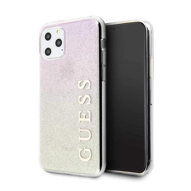 guess pc tpu glitter gradient case for iphone 11 pro max gold pink - SW1hZ2U6NTA4Nzc=