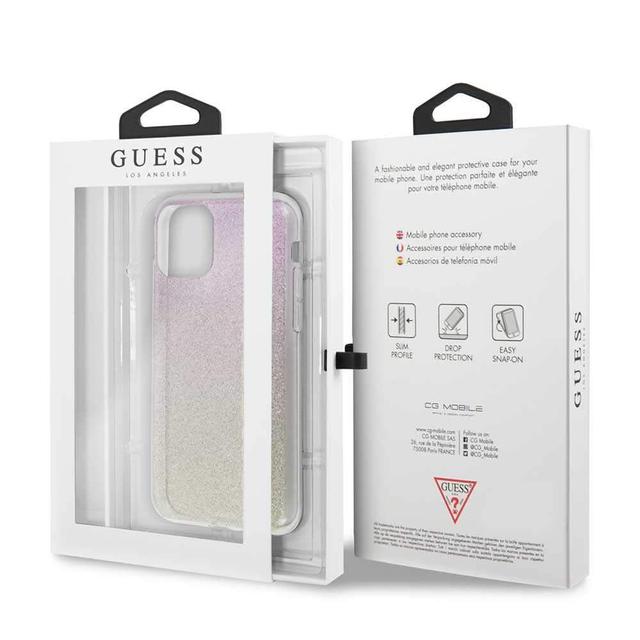 guess pc tpu glitter gradient case for iphone 11 pro max gold pink - SW1hZ2U6NTA4ODE=