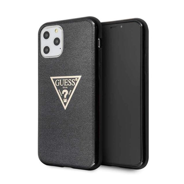 guess solid glitter triangle tpu case for iphone 11 pro max black - SW1hZ2U6NTA4OTU=