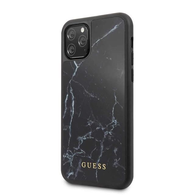 guess marble collection pc tpu tempered glass case for iphone 11 black - SW1hZ2U6NTQwMDg=