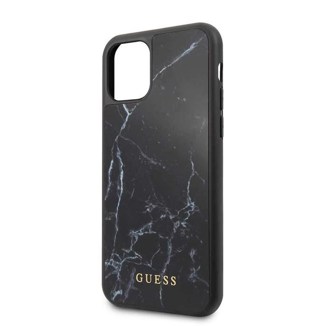 كفر زجاجي Marble Collection PC/TPU Tempered Glass Case iPhone 11 Guess - أسود - SW1hZ2U6NTQwMDk=