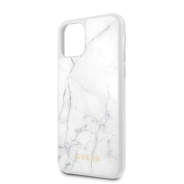 guess marble collection pc tpu tempered glass case for iphone 11 white - SW1hZ2U6NTQwMTU=