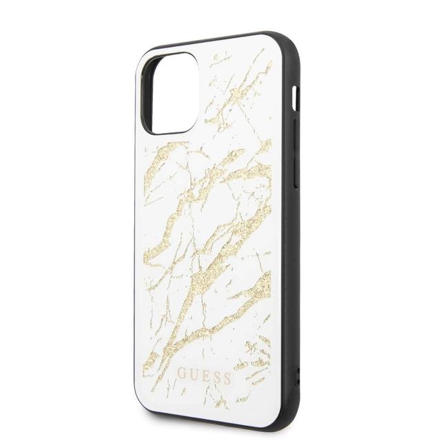 guess pc tpu layer gold glitter marble case for iphone 11 white - SW1hZ2U6NjIxMzU=