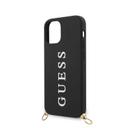 guess pu embossed white logo and strap case for iphone 12 mini 5 4 black - SW1hZ2U6Nzc4OTI=