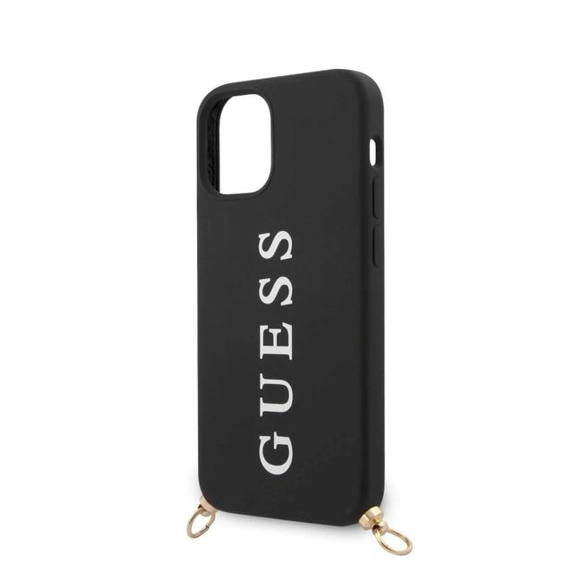 guess pu embossed white logo and strap case for iphone 12 mini 5 4 black - SW1hZ2U6Nzc4OTI=