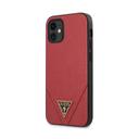 كفر Guess PU Saffiano V Stitched w/ Metal Logo Case for iPhone 12 Mini (5.4") - Red - SW1hZ2U6NzgwODY=