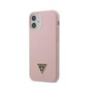 guess liquid silicone case w metal logo for iphone 12 mini 5 4 pink - SW1hZ2U6NzgxMjI=