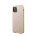 guess pu iridescent love debossed case w metal logo for iphone 12 pro max 6 7 light gold - SW1hZ2U6NzgyMDY=