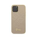guess pu iridescent love debossed case w metal logo for iphone 12 pro max 6 7 light gold - SW1hZ2U6NzgyMDc=