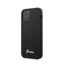 guess pu iridescent love debossed case w metal logo for iphone 12 pro max 6 7 black - SW1hZ2U6NzgyMTI=