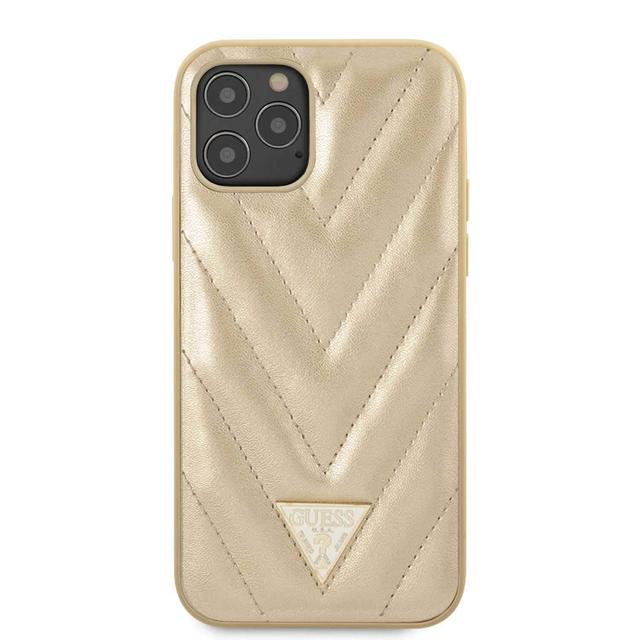 guess pu v quilted hard case for iphone 12 pro max 6 7 gold - SW1hZ2U6NzgyNzk=