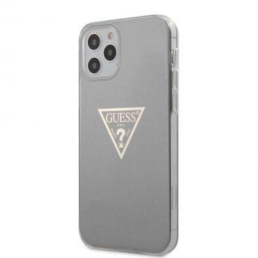 كفر Guess PC/TPU Metallic Triangle Hard Case for iPhone 12 / 12 Pro (6.1") - Gray
