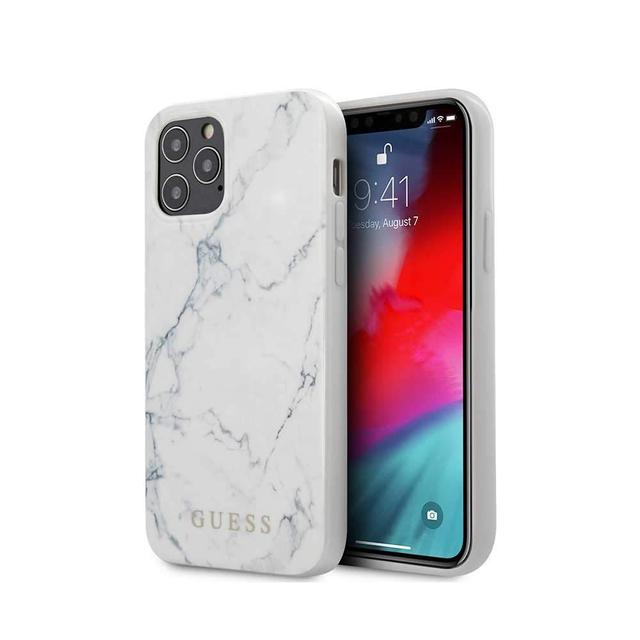 guess pc tpu marble design case for iphone 12 pro max 6 7 white - SW1hZ2U6Nzg0NjY=