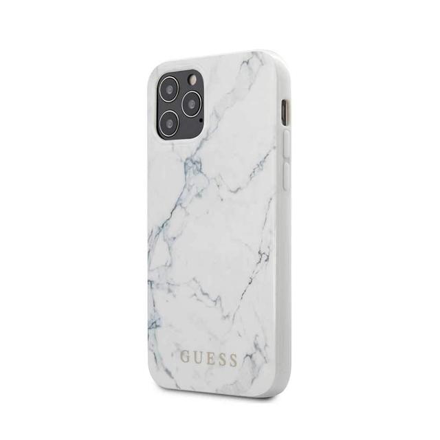 كفر Guess PC/TPU Marble Design Case for iPhone 12 Pro Max (6.7") - White - SW1hZ2U6Nzg0Njc=