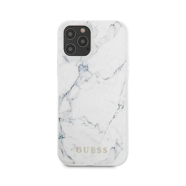 كفر Guess PC/TPU Marble Design Case for iPhone 12 Pro Max (6.7") - White - SW1hZ2U6Nzg0Njg=