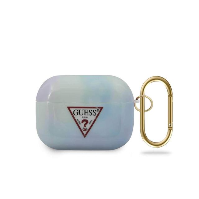 guess tpu tie and dye case electroplate logo for airpods pro blue - SW1hZ2U6Nzg3MTA=