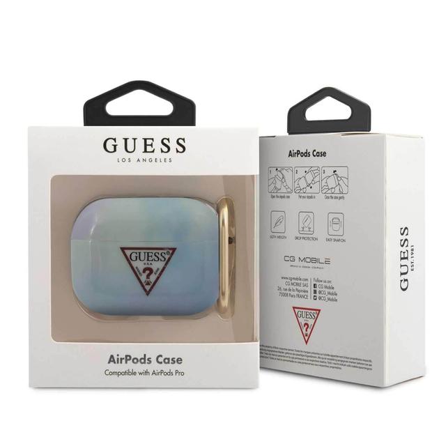 guess tpu tie and dye case electroplate logo for airpods pro blue - SW1hZ2U6Nzg3MTE=