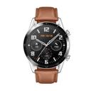 huawei smart watch gt 2 stainless steel with pebble brown strap - SW1hZ2U6NDc3NzE=