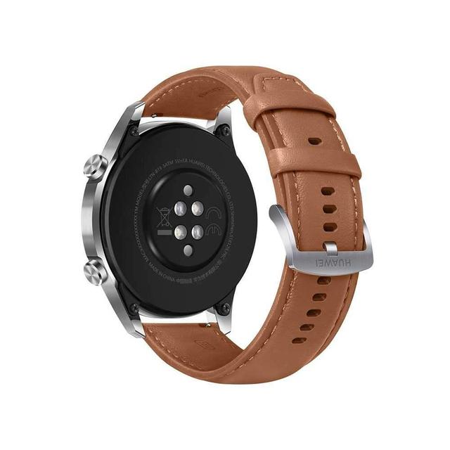 huawei smart watch gt 2 stainless steel with pebble brown strap - SW1hZ2U6NDc3NzI=