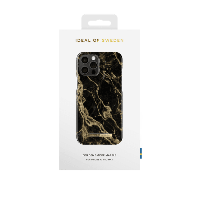 ideal of sweden marble apple iphone 12 pro max case fashionable swedish design marble stone iphone back cover wireless charging compatible golden smoke marble - SW1hZ2U6NzE5Mzg=