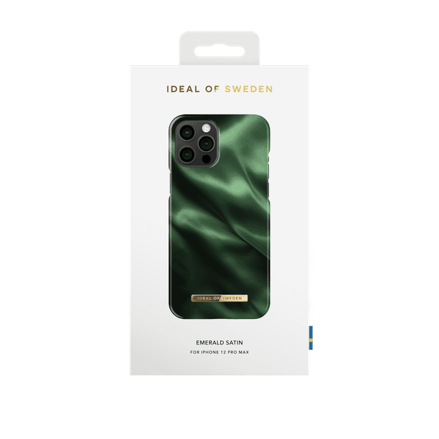 ideal of sweden satin apple iphone 12 pro max case fashionable swedish design satin finish iphone back cover wireless charging compatible emerald satin - SW1hZ2U6NzE5NTA=