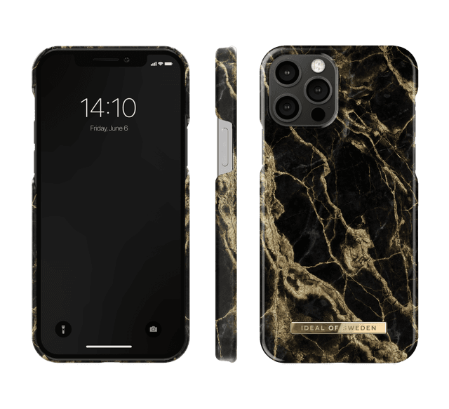 ideal of sweden marble apple iphone 12 12 pro case fashionable swedish design marble stone iphone back cover wireless charging compatible golden smoke marble - SW1hZ2U6NzE5NjU=