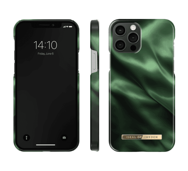 ideal of sweden satin apple iphone 12 12 pro case fashionable swedish design satin finish iphone back cover wireless charging compatible emerald satin - SW1hZ2U6NzE5Nzc=