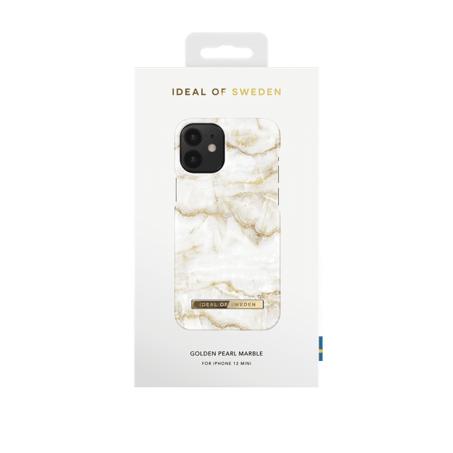 ideal of sweden marble apple iphone 12 mini case fashionable swedish design marble stone iphone back cover wireless charging compatible golden pearl marble - SW1hZ2U6NzE5ODY=