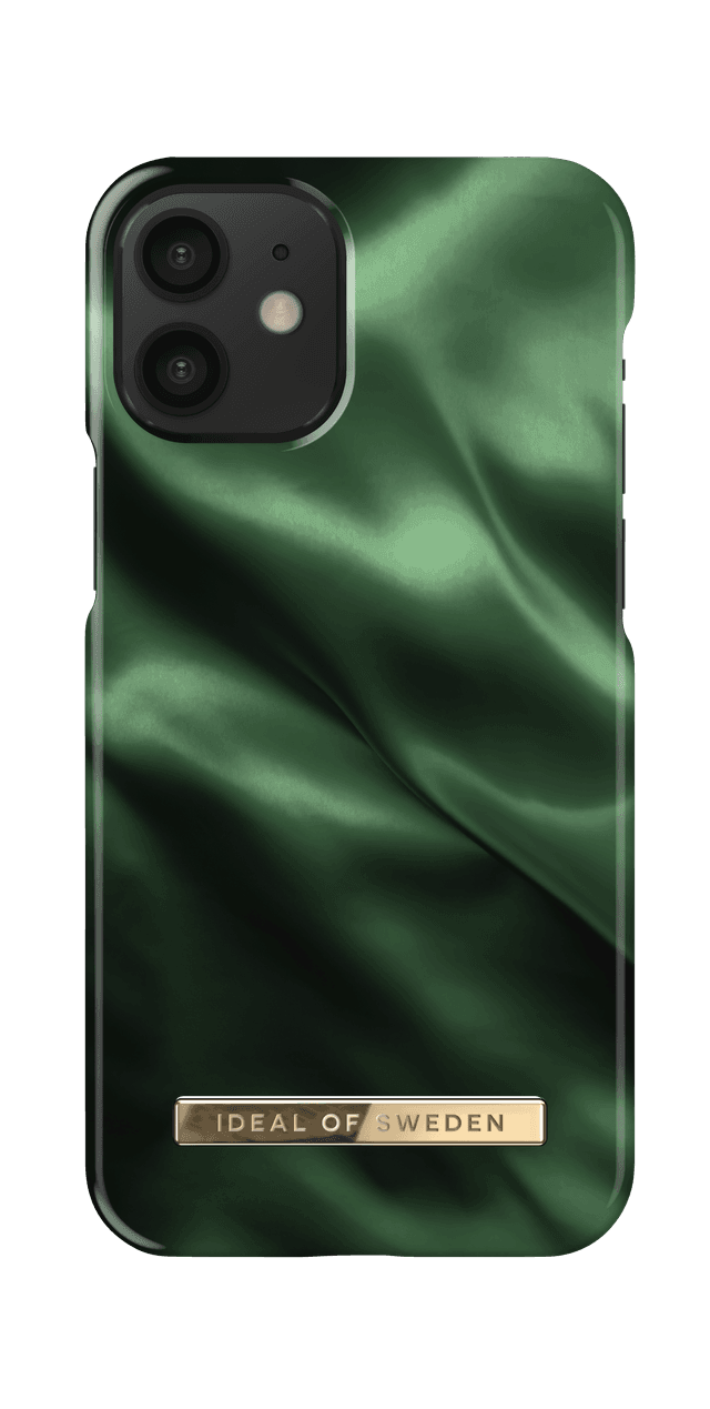 ideal of sweden satin apple iphone 12 mini case fashionable swedish design satin finish iphone back cover wireless charging compatible emerald satin - SW1hZ2U6NzE5ODg=