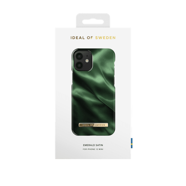 ideal of sweden satin apple iphone 12 mini case fashionable swedish design satin finish iphone back cover wireless charging compatible emerald satin - SW1hZ2U6NzE5OTA=
