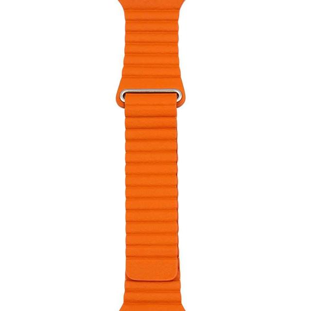 iguard by porodo leather watch band for apple watch 44mm 42mm orange - SW1hZ2U6NDc4ODA=