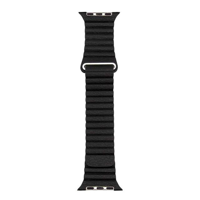 iguard by porodo leather watch band for apple watch 44mm 42mm black - SW1hZ2U6NDc4NTM=