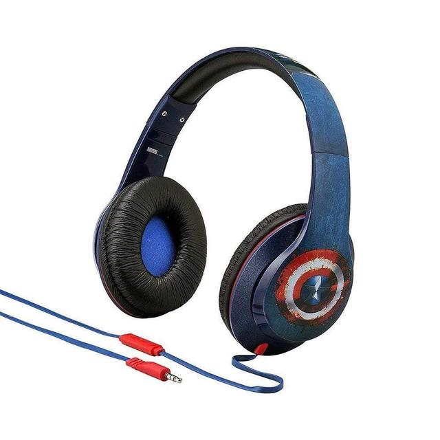 ihome kiddesigns over ear headphone with mic civil war captain america on one side iron man on the other side - SW1hZ2U6NTI3NTE=