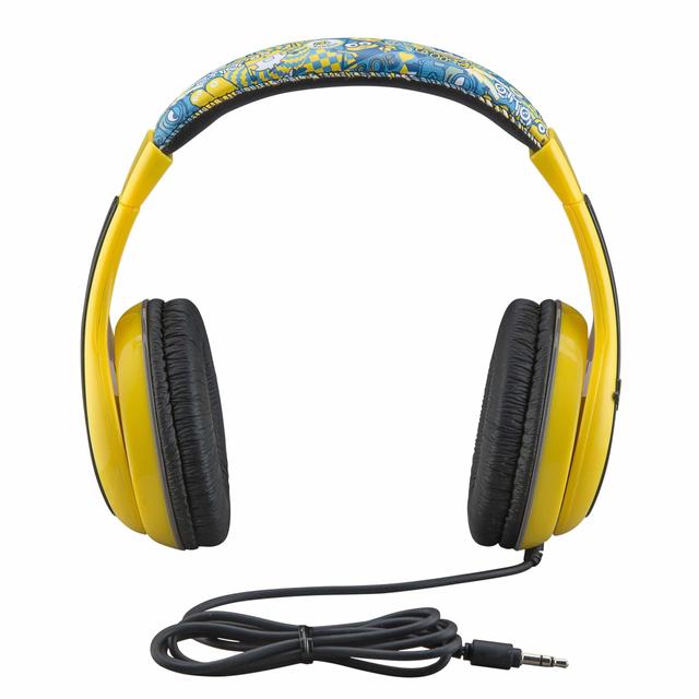 iHome kiddesigns minions the rise of gru wired headphones built in volume limiting feature for kid friendly safe listening adjustable 3 volume settings great stereo sound 3 5mm connectivity - SW1hZ2U6NTcyNDM=