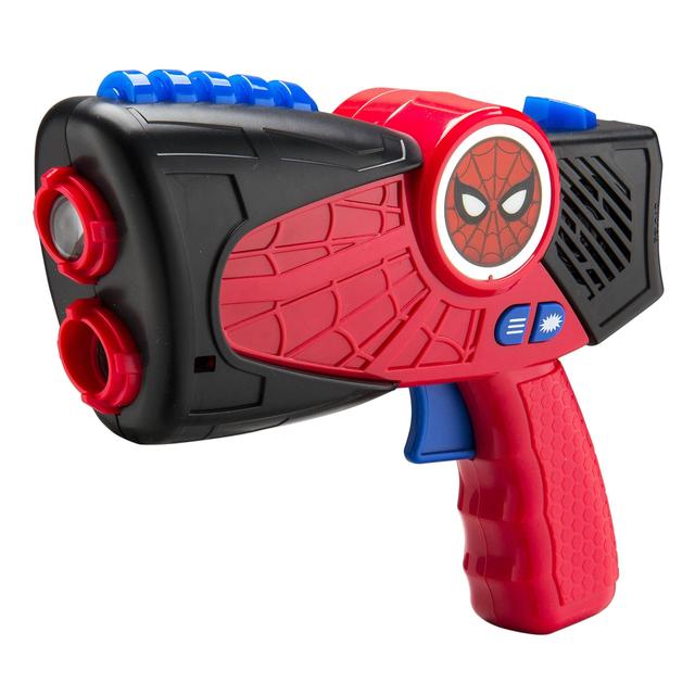 iHome kiddesigns laser tag gun marvel spiderman far from home laser tag blaster for kids adults indoor outdoor laser battle lights up and vibrates 100 ft range with sound effects and shooting modes - SW1hZ2U6NTcyMTk=