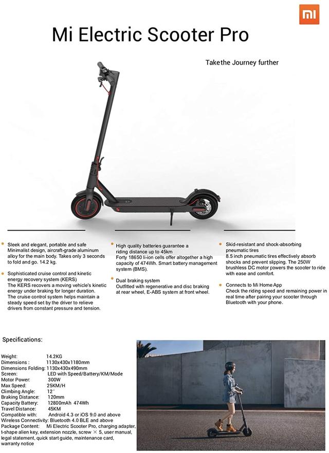 xiaomi m365 pro electric scooter - black - SW1hZ2U6NTIyNTQ=