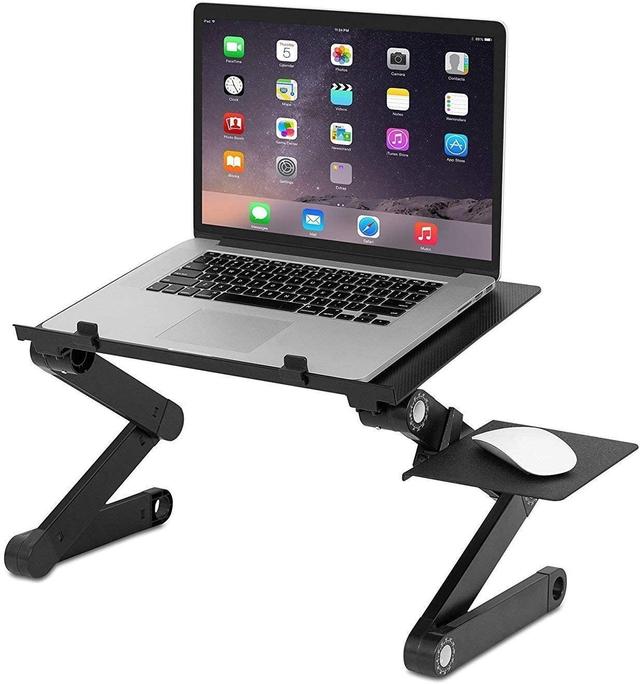 Generic McMola Portable Adjustable Laptop, Reading Stand Up/Sitting Table with Mouse Pad, Ergonomics Design- Aluminum - SW1hZ2U6NjEyNTc=