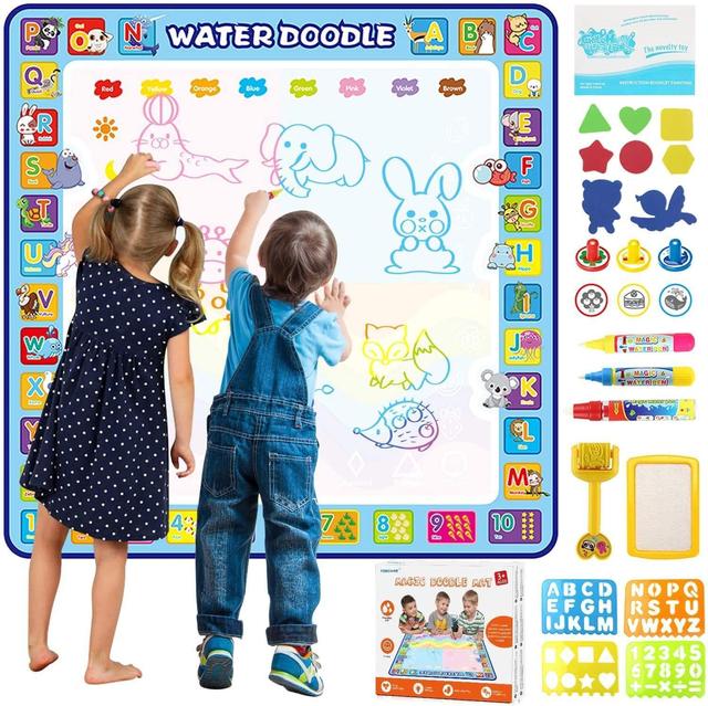 Generic Tobeape® 100 X 100 cm Extra Large Aqua Magic Doodle Mat, Colorful Educational Water Drawing Doodling Mat Coloring Mat for Kids - SW1hZ2U6NjcyNTY=