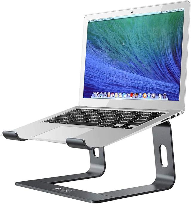 Generic artikel uni rise laptop stand laptop riser for desk aluminium alloy increased laptop ventilation ergonomic universally compatible carbon black - SW1hZ2U6NzA5MjY=