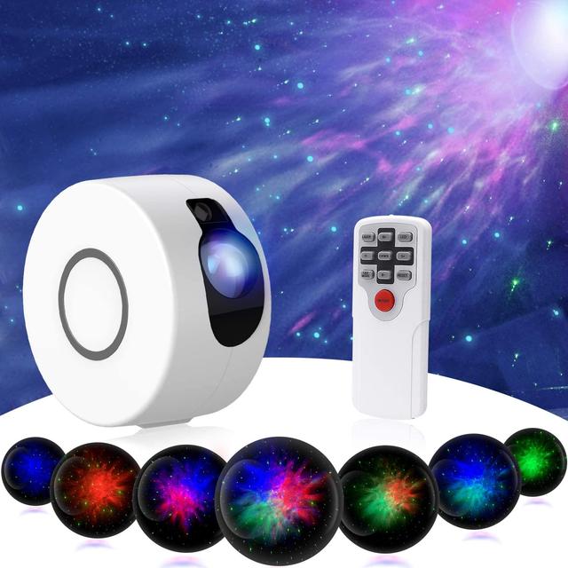 Generic star projector laser galaxy starry sky projector led night light with remote night star projector with 15 mode lighting shows for for bedroom and party decoration - SW1hZ2U6NzkxNjA=