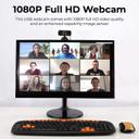 Promate Full HD Webcam 1080P, Professional Widescreen Video Call and Recording USB Webcam with Noise Reduction Stereo Mic, 120 Degree Wide Angle Camera and Tripod Stand - SW1hZ2U6ODEzNjA=