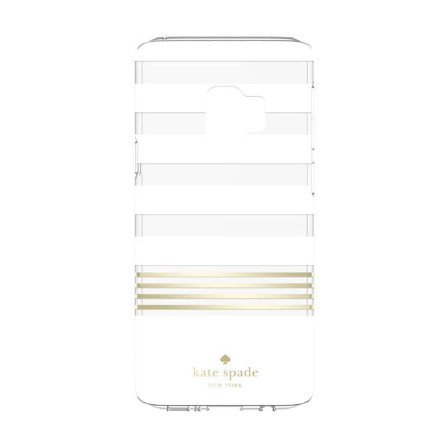 kate spade new york samsung s9 protective case stripe 2 white gold foil clear - SW1hZ2U6MzIxMDg=