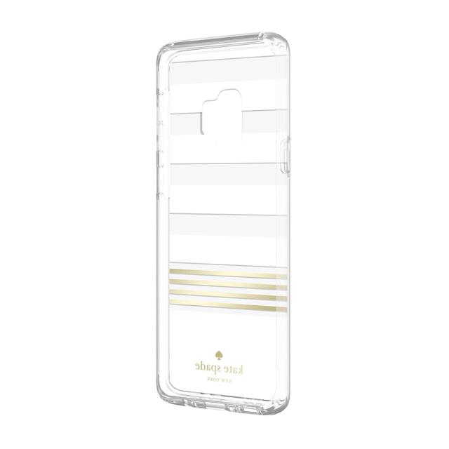 kate spade new york samsung s9 protective case stripe 2 white gold foil clear - SW1hZ2U6MzIxMDk=