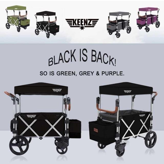 keenz 7s premium deluxe foldable wagon stroller black - SW1hZ2U6NzI4NTc=