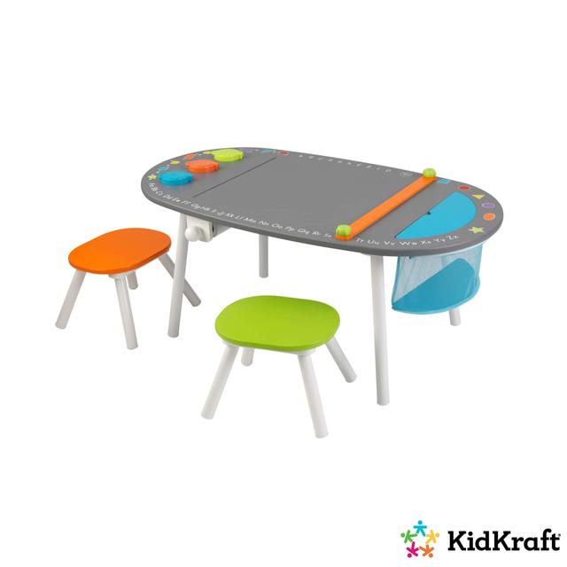طاولة رسم مع مقعدين KidKraft - Chalkboard Art Table with Stools - SW1hZ2U6Njc4NTk=