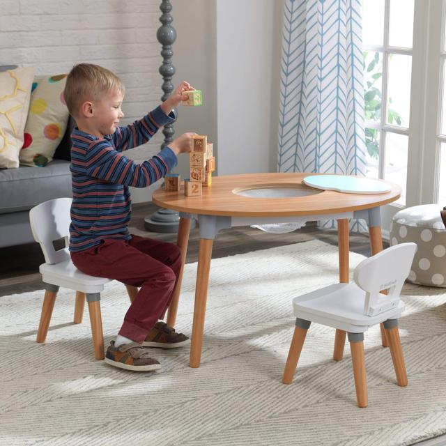 طاولة وكرسيان للأطفال KidKraft - Mid-Century Kid™ Toddler Table & 2 Chair Set - رمادي - SW1hZ2U6NjgxOTg=