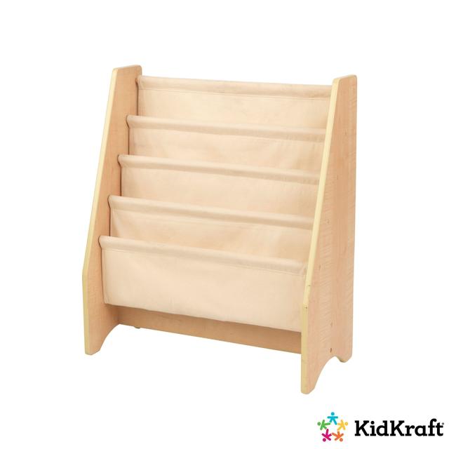 منظم العاب للاطفال خشبي مع جيوب قماش كيد كرافت KidKraft With Fabric Pockets Wooden Sling Bookshelf Natural - SW1hZ2U6NjgxMzQ=